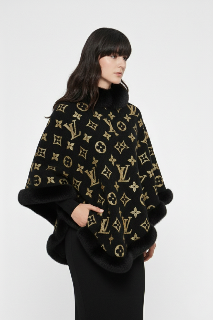 Cozy Patterned Poncho